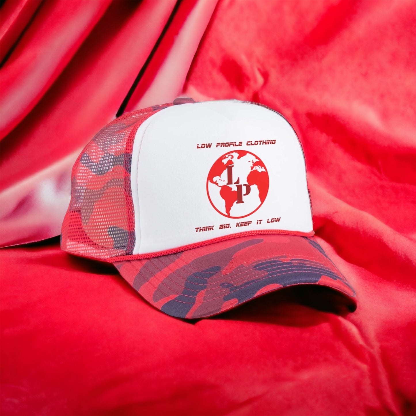 LPC RED CAMO TRUCKER HAT